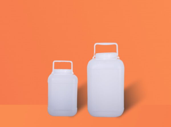 Two Wide Mouth Square Jars by Mono Industries available in sizes of 5kg and 6kg