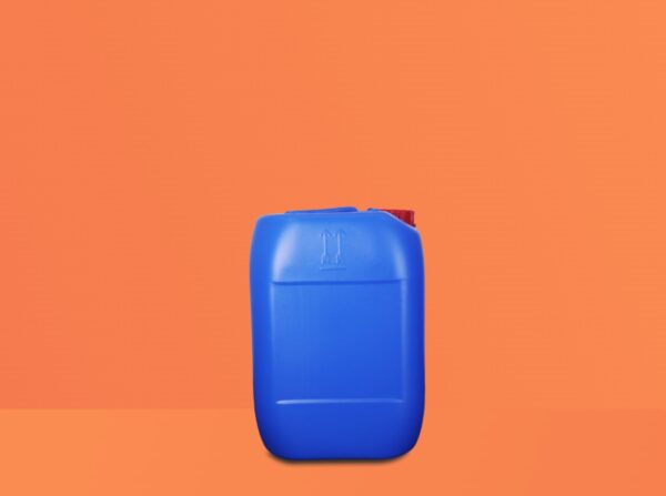 Square Cans by Mono Industries: Blue containers with red lids